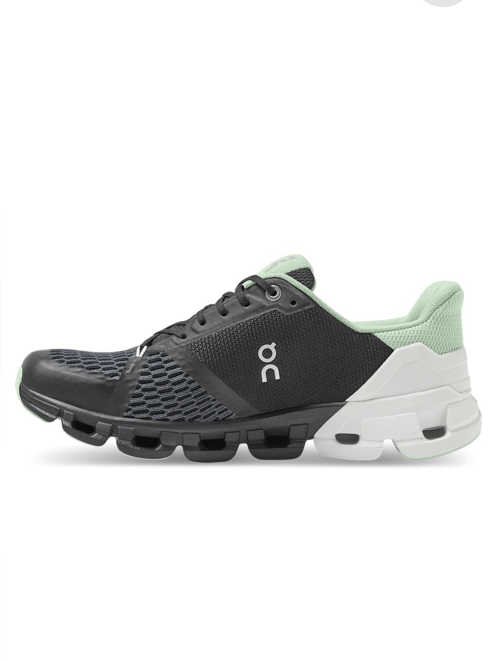 On Running | Womens ‘Black White Green’ Cloudtec Helion Running Sneakers Sz 7.5